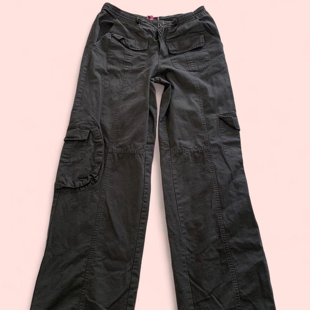 Edikted - charcoal Grey cargo pants with adjustable waist